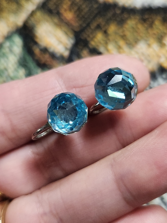 Monet Jewelry - Monet Blue Crystal Faceted Drop Earrings